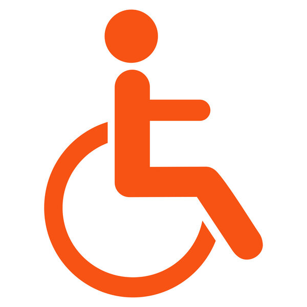 Disabled Person Flat Glyph Icon