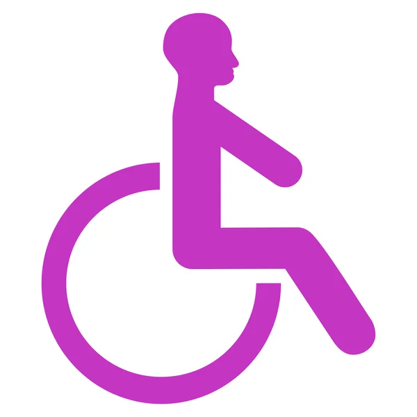 Wheelchair Flat Glyph Icon — Stock Photo, Image