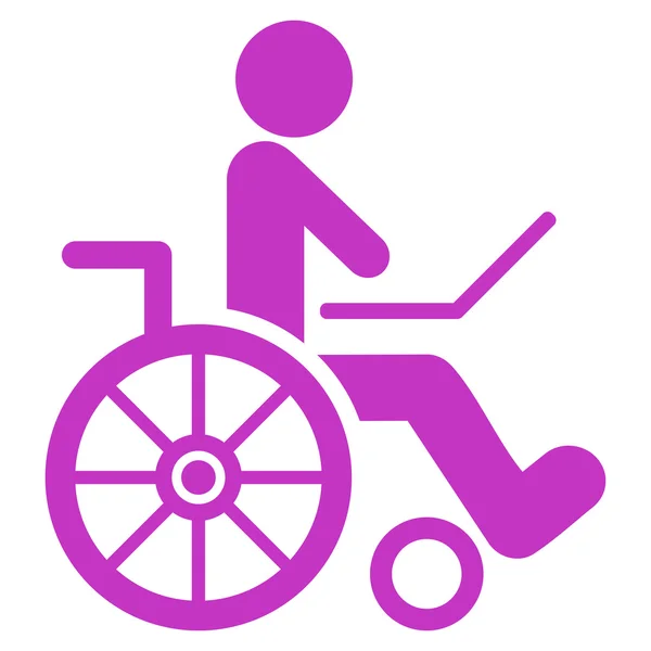 Icona glifo piatto sedia a rotelle — Foto Stock