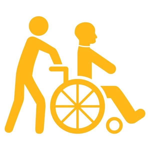 Osoba niepełnosprawna transportu płaskie glifów ikona — Zdjęcie stockowe