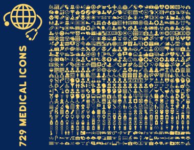 düz tıp Icon set