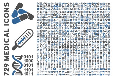 düz tıp Icon set