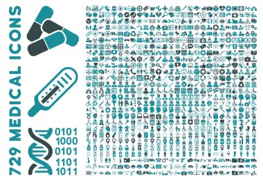 düz tıp Icon set