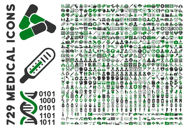 Collezione di icone mediche piatte — Foto Stock