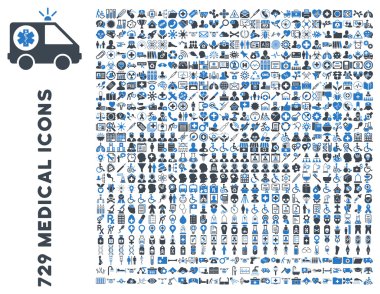 düz tıp Icon set