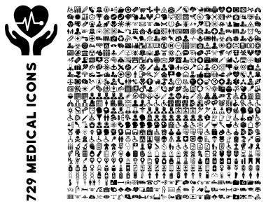 düz tıp Icon set