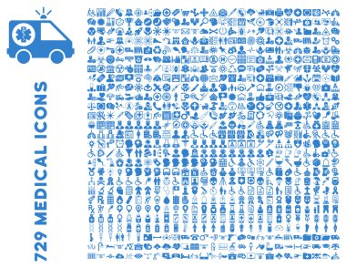 düz tıp Icon set