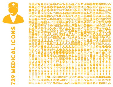 düz tıp Icon set