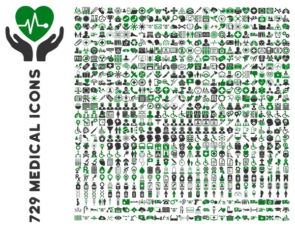 Plat medische pictogrammenset — Stockvector