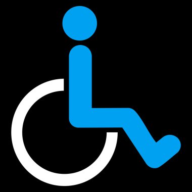 Engelli kişi düz vektör simgesi