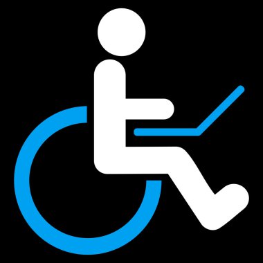 Tekerlekli sandalye düz vektör simgesi