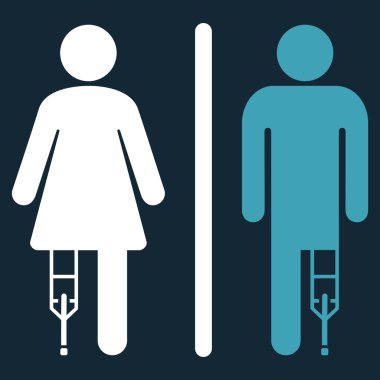 Hasta Wc kişi vektör simge düz