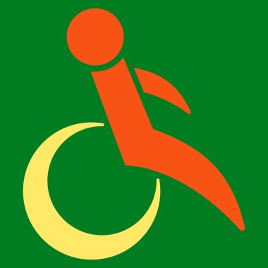 Tekerlekli sandalye düz vektör simgesi