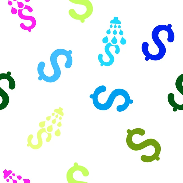 Money Shower Flat Vector Seamless Pattern — Stockvector