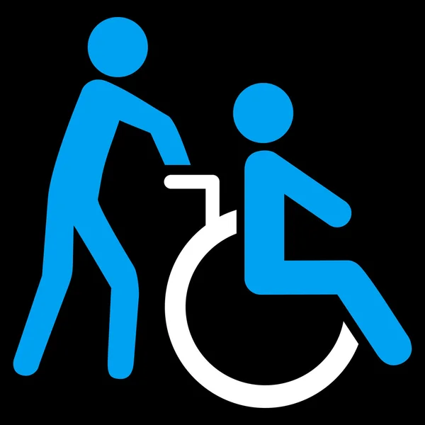 Handikappad Person transport platt vektor Icon — Stock vektor