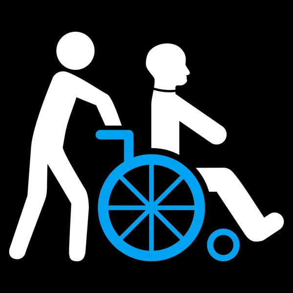 Icône vectorielle plate de transport de personne handicapée — Image vectorielle