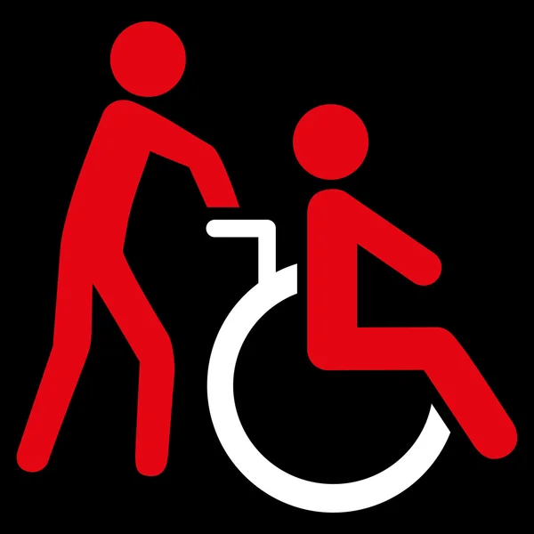Persona con discapacidad Transporte Vector plano Icono — Archivo Imágenes Vectoriales