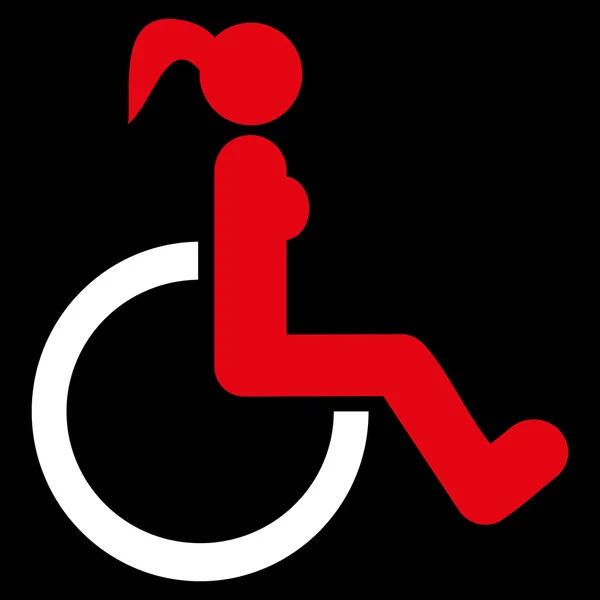 Mujer con discapacidad Vector plano Icono — Archivo Imágenes Vectoriales