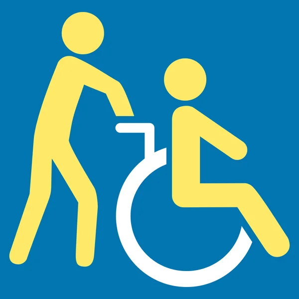 Disabled Person Transportation Flat Vector Icon — Stock Vector