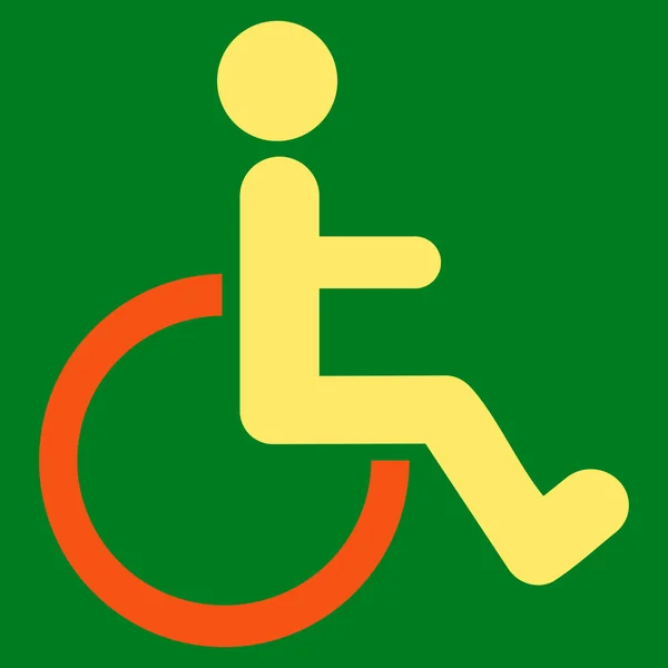 Disabled Person Flat Vector Icon — Stock Vector