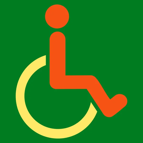 Disabled Person Flat Vector Icon — Stock Vector