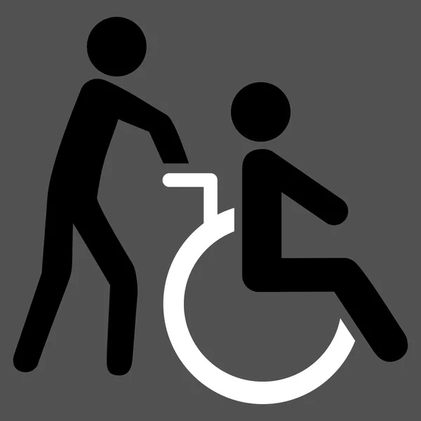 Disabled Person Transportation Flat Vector Icon — Stock Vector