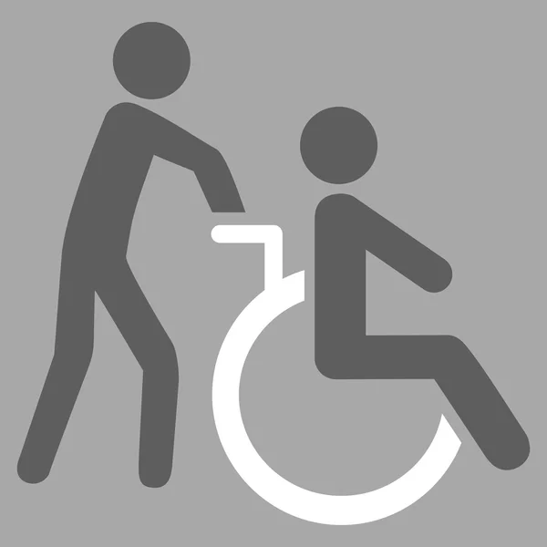 Disabled Person Transportation Flat Vector Icon — Stock Vector