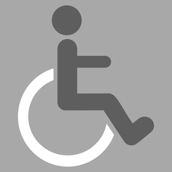 Engelli kişi düz vektör simgesi — Stok Vektör