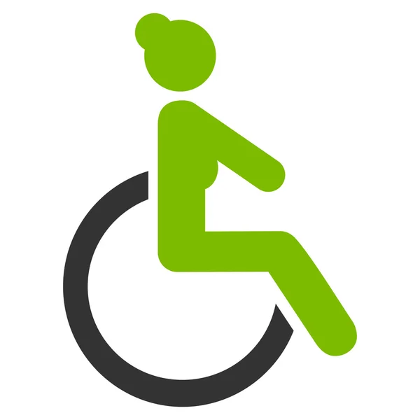 Gehandicapte vrouw platte Vector Icon — Stockvector