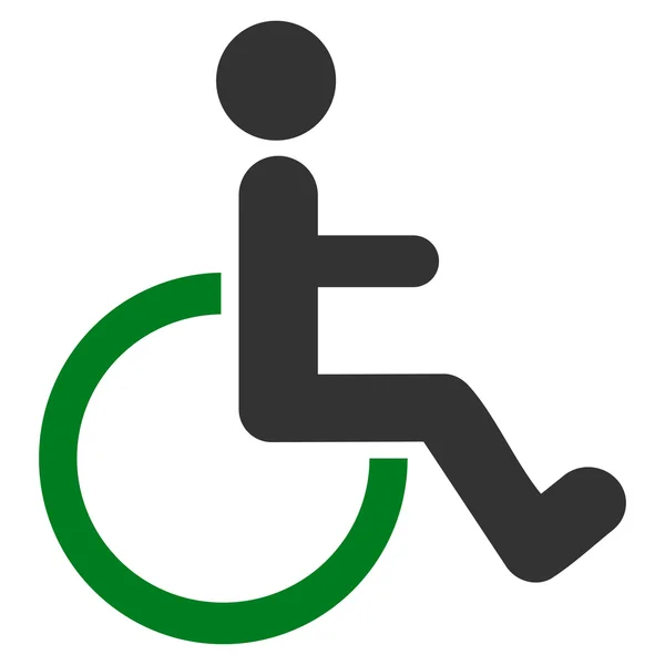 Disabled Person Flat Vector Icon — Stock Vector