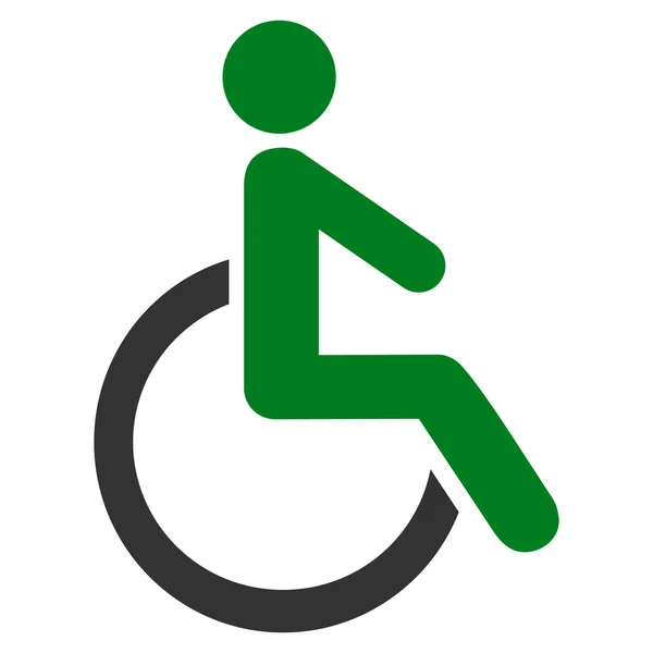 Disabled Person Flat Vector Icon — Stock Vector