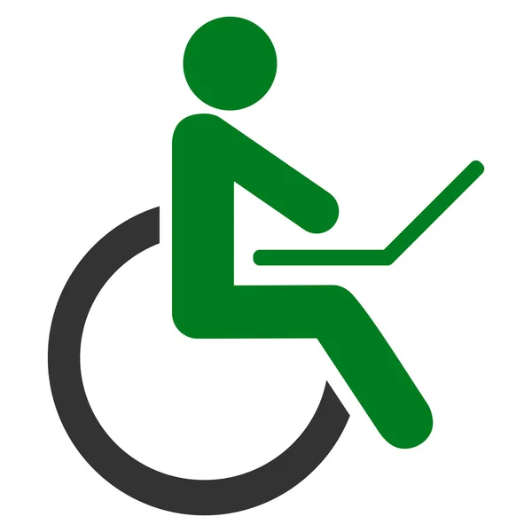 Icône vectorielle plate en fauteuil roulant — Image vectorielle