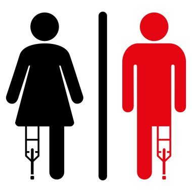 Hasta Wc kişi vektör simge düz