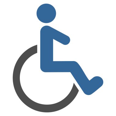 Tekerlekli sandalye düz vektör simgesi