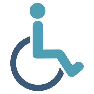 Engelli kişi düz vektör simgesi