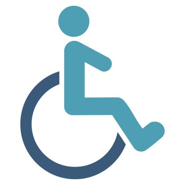 Tekerlekli sandalye düz vektör simgesi