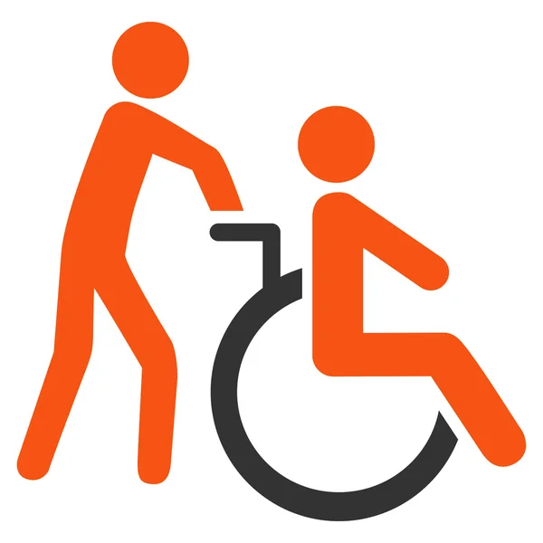 Icône vectorielle plate de transport de personne handicapée — Image vectorielle