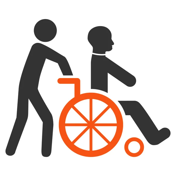 Disabled Person Transportation Flat Vector Icon — Stock Vector