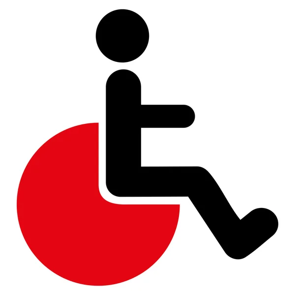 Ícone de vetor de cadeira de rodas plana —  Vetores de Stock