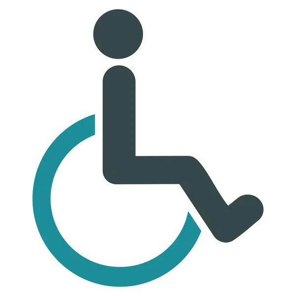 Disabled Person Flat Vector Icon — Stock Vector