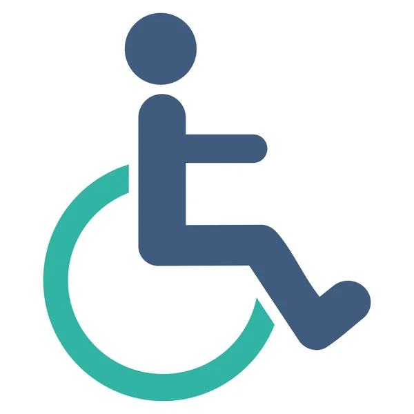 Disabled Person Flat Vector Icon — Stock Vector