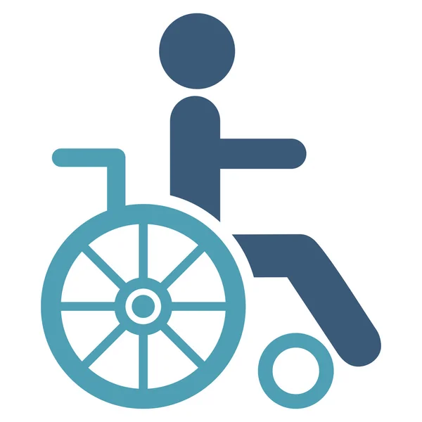 Ícone de vetor de cadeira de rodas plana — Vetor de Stock