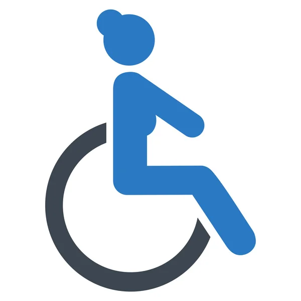 Behinderte Frau flache Vektorsymbol — Stockvektor