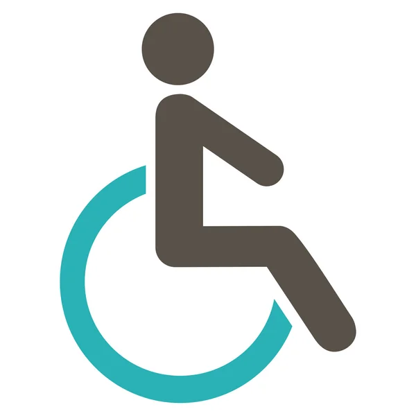 Disabled Person Flat Vector Icon — Stock Vector