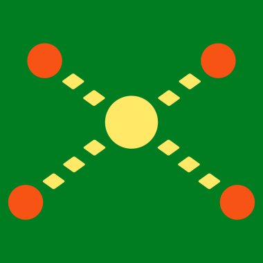 Noktalı bağlantılar glif araç çubuğu simgesi