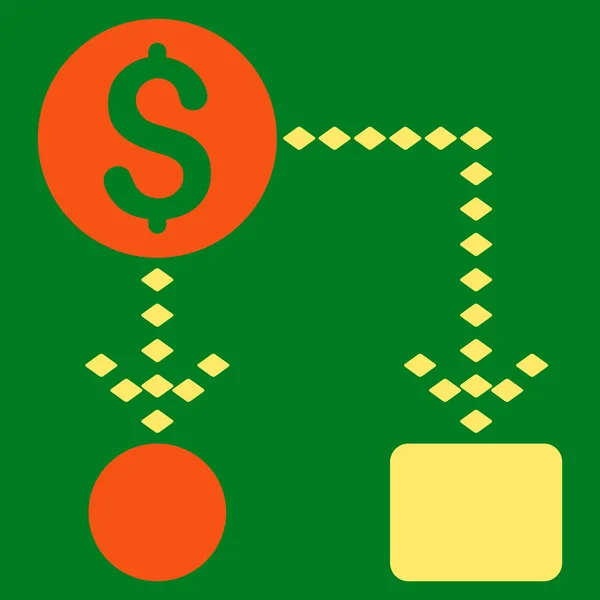 Cashflow Scheme Glyph Toolbar Icon — Stock Photo, Image