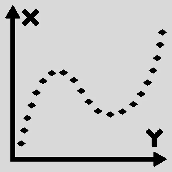 Prickade funktion graf Glyph verktygsfältsikon — Stockfoto