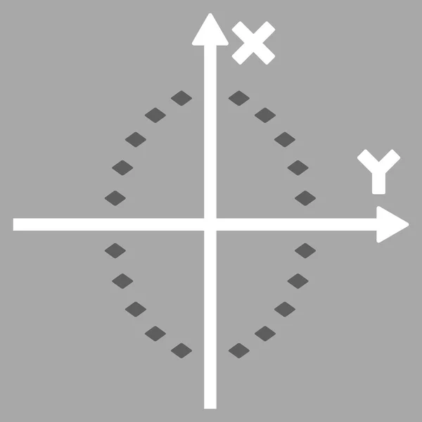 点線の楕円プロット グリフのツールバー アイコン — ストック写真