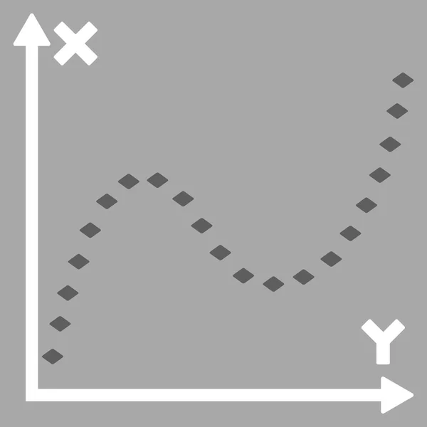 Icono de barra de herramientas de glifo gráfico de función punteada — Foto de Stock
