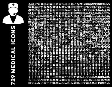 Tıbbi ve sağlık düz vektör Icon Set